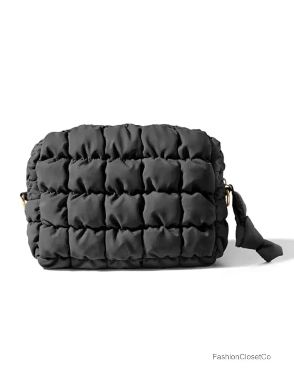 Quilted Puffer Cosmetic Bag Travel Toiletry Organizer with D-Rings